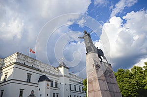 Gediminas the ruler of Lithuania, Cathedral Square, Vilnius, Lithuania