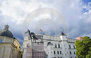 Gediminas the ruler of Lithuania, Cathedral Square, Vilnius, Lithuania