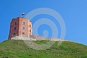 Gediminas` Tower or Castle, the remaining part of the Upper Castle in Vilnius, Lithuania