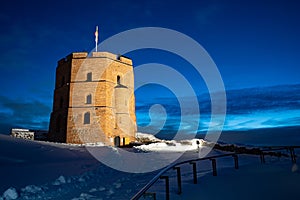 Gediminas Tower or Castle the remaining part of the Upper Medieval Castle in Vilnius Lithuania