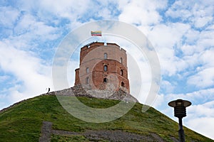 Gediminas Tower on the hill in the old town center in Vilnius, Lithuania