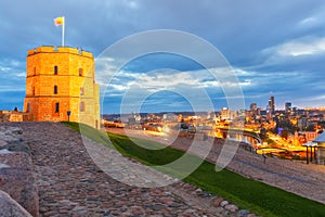 Gediminas Tower and New Center, Vilnius, Lithuania