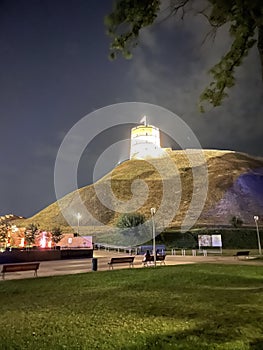 Gediminas tower at night Vilnius