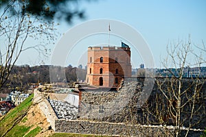 Gediminas tower in Vilnius in a beautiful spring day