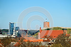 Gediminas tower in Vilnius in a beautiful spring day