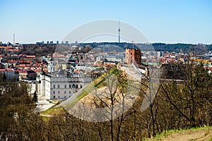 Gediminas tower in Vilnius in a beautiful spring day