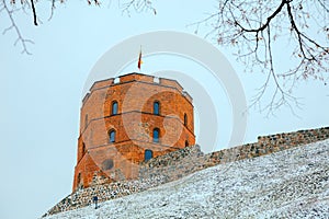 Gediminas` Tower in winter
