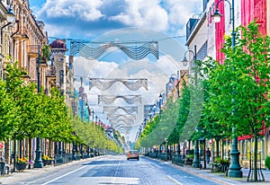 Gedimino prospektas (Gediminas Avenue) is the main street in Vilnius, Lithuania...IMAGE