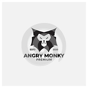 Gee`s golden langur monkey face logo design