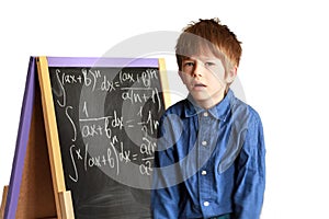 Geek boy tired explaining integrals