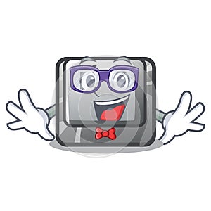 Geek button K in the cartoon shape