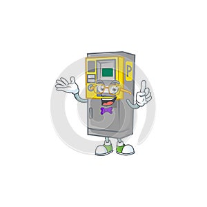 The Geek character of parking ticket machine mascot design