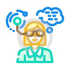 geek chic tech enthusiast color icon vector illustration photo