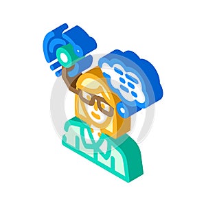 geek chic tech enthusiast isometric icon vector illustration photo