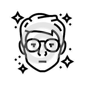 geek chic tech enthusiast line icon vector illustration