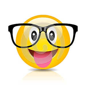 Geek clever emoticon icon