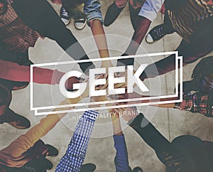 Geek Funny Geeky Nerd Peculiar Different Awkward Concept photo