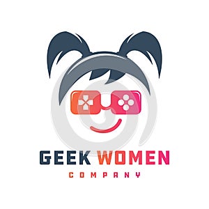 Geek Gaming Logo design vector