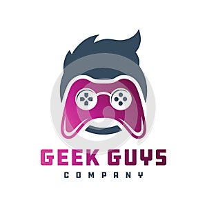 Geek Gaming Logo design vector