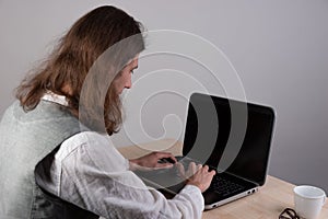 Geek guy is learning new technologies, programming, and computer modeling.