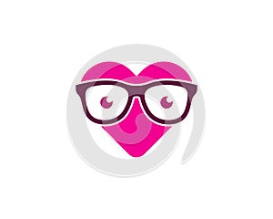 Geek Love Icon Logo Design Element