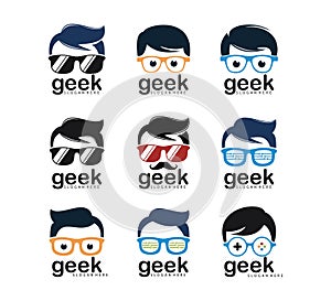 geek nerd programmer gamer logo design