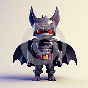 Geektanker\'s Aggressive Batman Mini Toy: Dark 3d Illustration With Characterized Animals