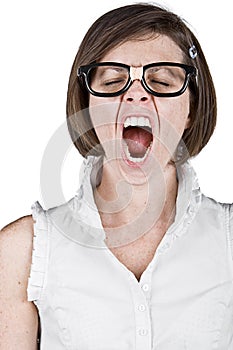 Geeky Female Yawning