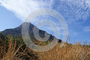 Geereece, the island of Telendos. The mountain that dominates the island. photo