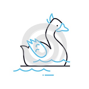 geese line icon, outline symbol, vector illustration, concept sign