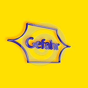 `Gefahr` = `Danger` - word, lettering or text as 3D illustration, 3D rendering, computer graphics