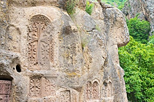 Geghard Monastery in Goght, Kotayk, Armenia. It is part of the World Heritage Site