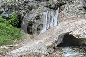 Gegsky waterfall in the forest, Abkhazia