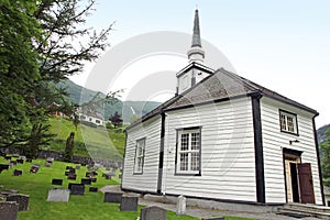 Geiranger church and cemeteries Norway. photo
