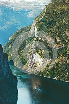 Geiranger fjord mountains Landscape in Norway