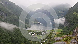 Geiranger Fjord (Norway) Summer Top View.