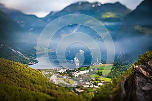 Geiranger fjord, Norway Tilt shift lens