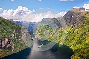 Geiranger Fjord and Seven Sisters waterfalls