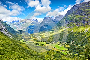 Geiranger fjord and valley