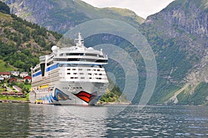 Geiranger, Norway. Cruise ship AIDA luna