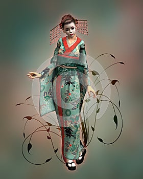 Geisha Doll, 3d CG