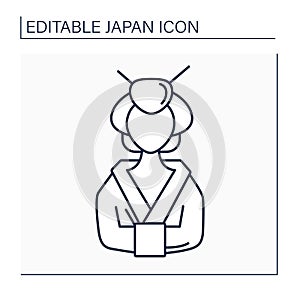 Geisha line icon