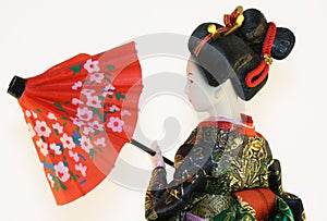 Geisha with red umbrella