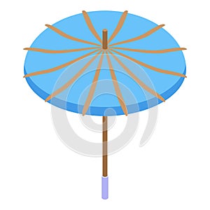 Geisha umbrella icon isometric vector. Female art