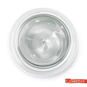 Gel. Cream. Vectorized image. Top view 3d realistic vector