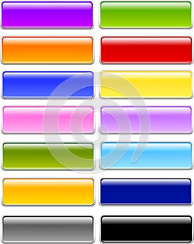 Gel or Glass Rectangle Buttons