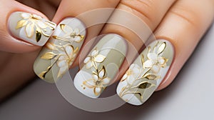 Gel polish covers the nails with flower art, caring for hands and adding a touch of sensuality