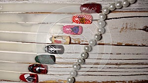 Gel polish. Nail polish in different colors. Tips