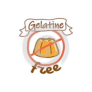Gelatine free product label, sweet food badge