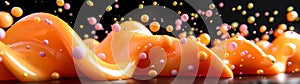 Gelatinous orange, yellow, and pink goo defy the laws of gravity